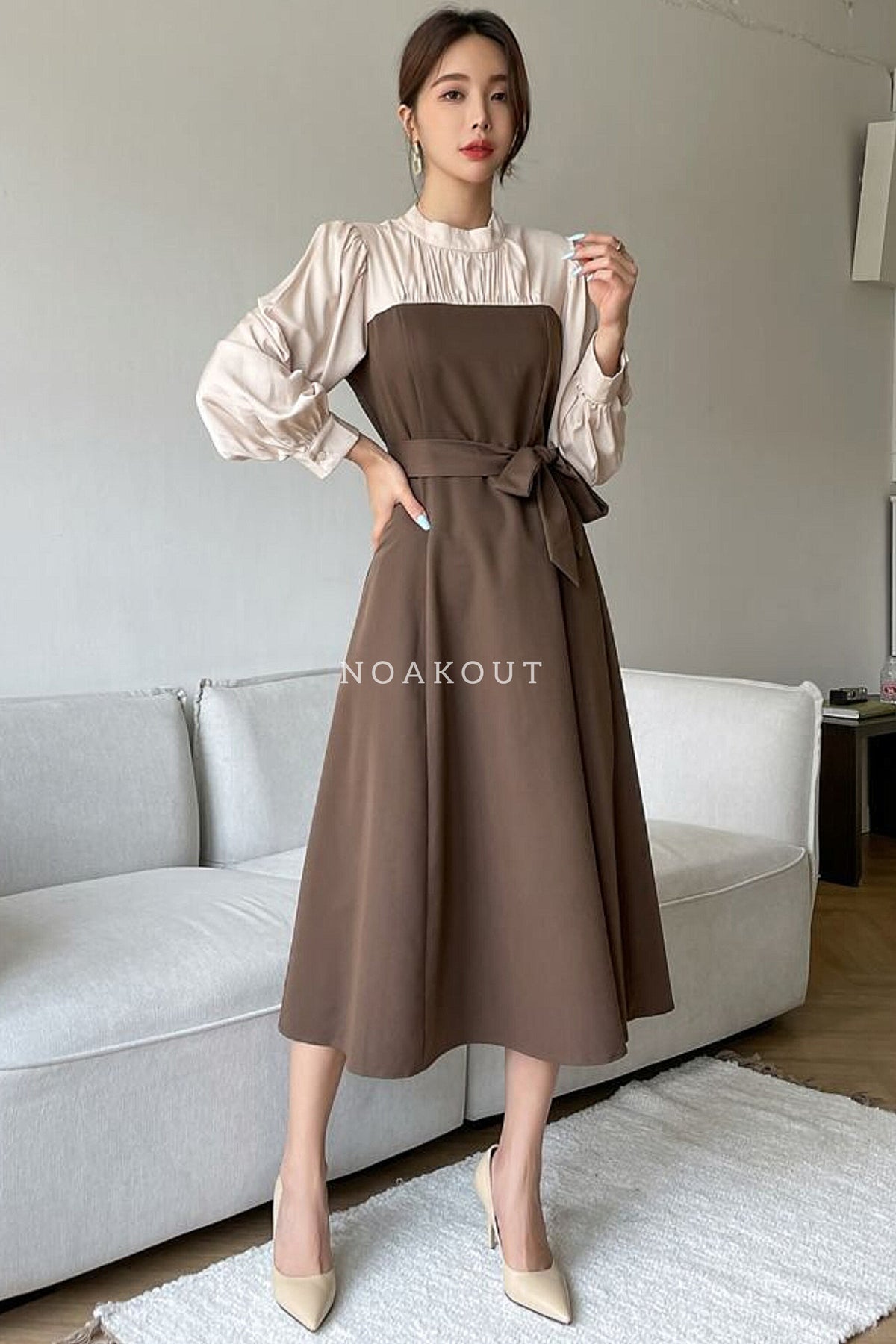 korean brown dress Family Matching Hanbok  Palace Style Brown Korean Ethnic Traditional Adult Set