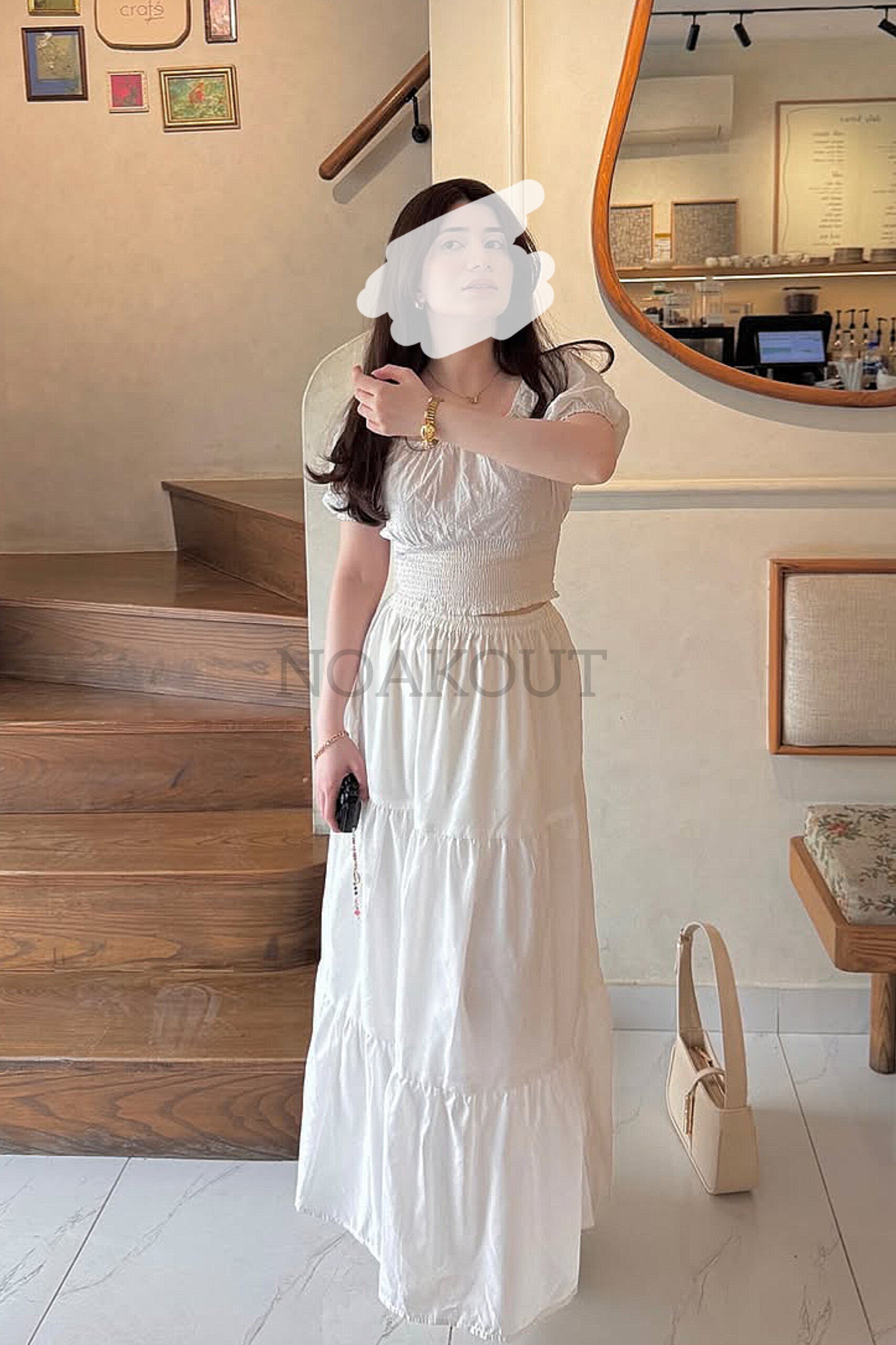 {  COTTON FRILL SKIRT }
