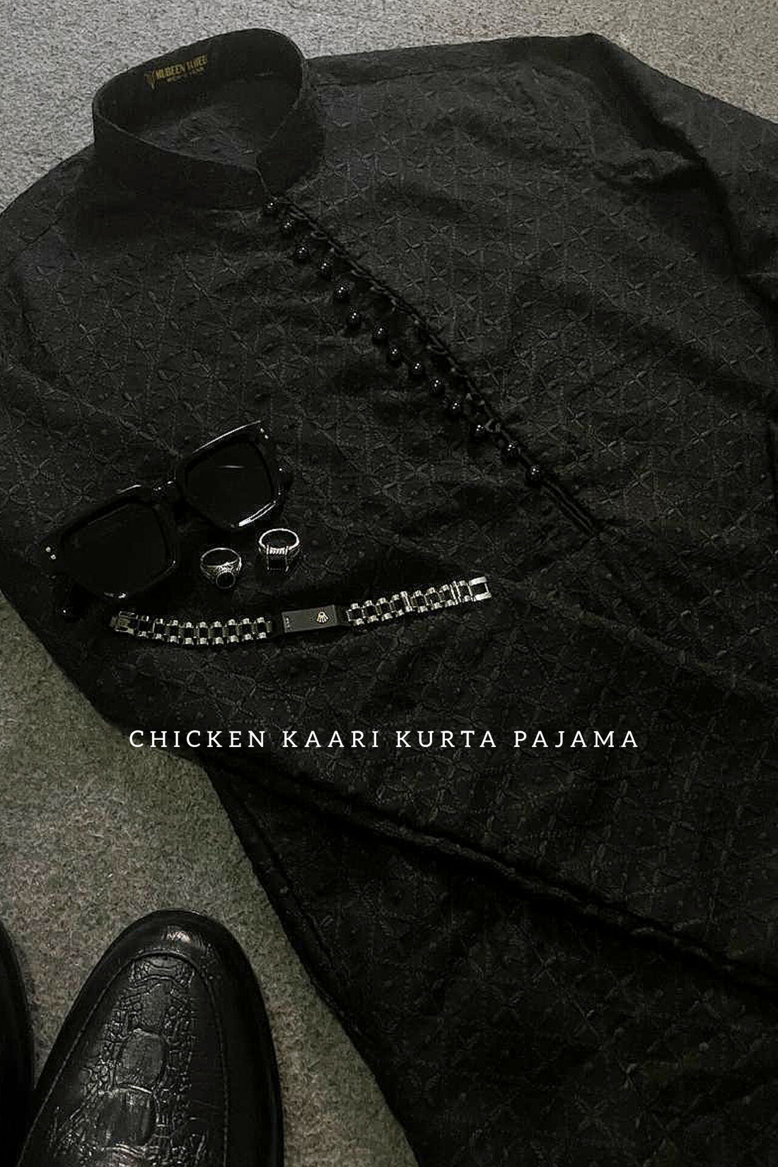 | BLACK CHICKEN KAARI KURTA PAJAMA|
