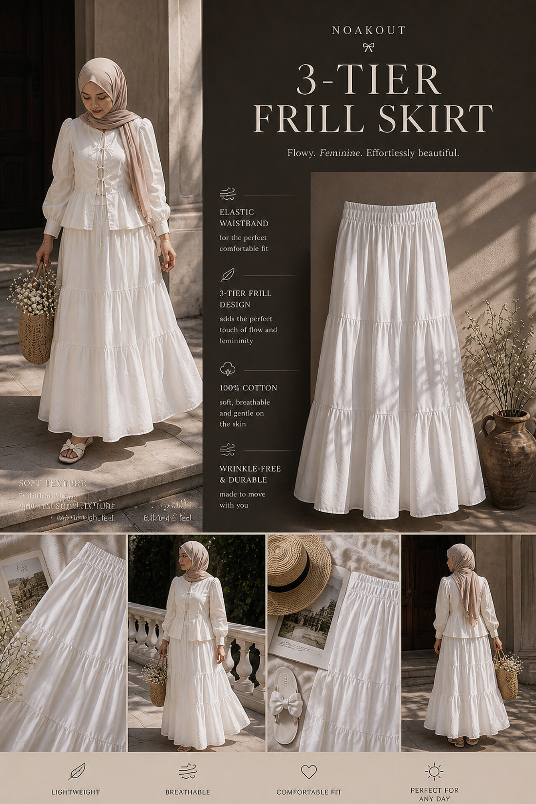{  COTTON FRILL SKIRT }